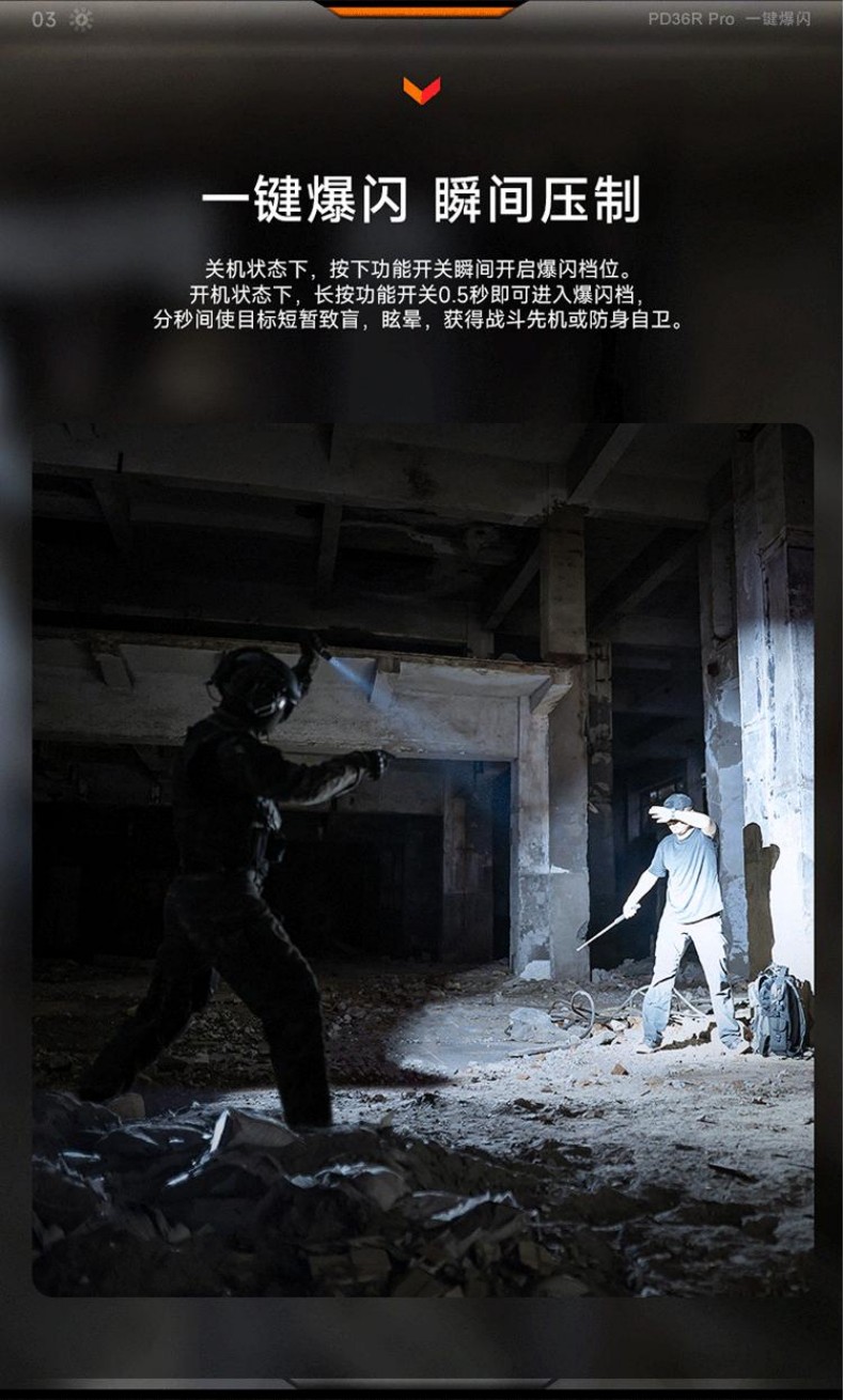 FENIX菲尼克斯PD36R Pro PD系列高性能充電戰術小直筒手電4.jpg