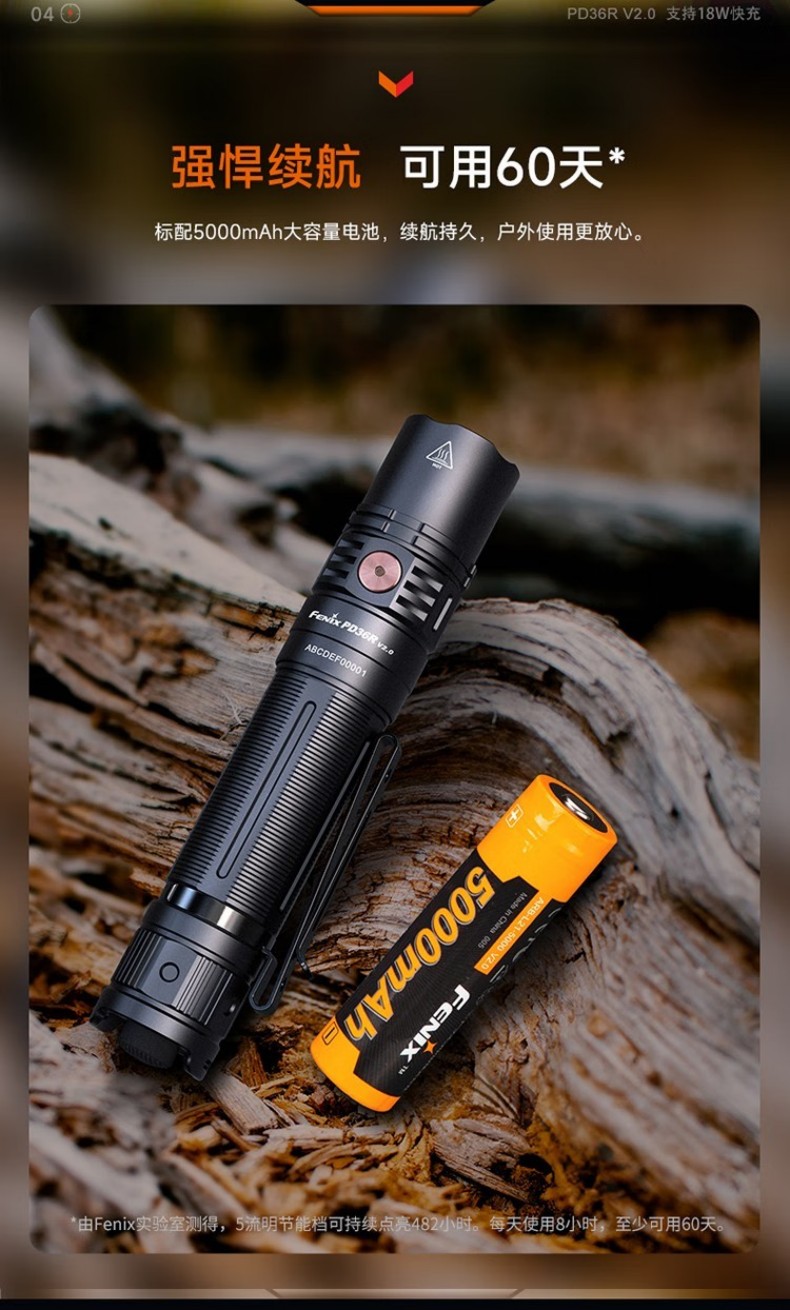 FENIX菲尼克斯PD36R PD系列充電戰(zhàn)術小直筒手電5.jpg