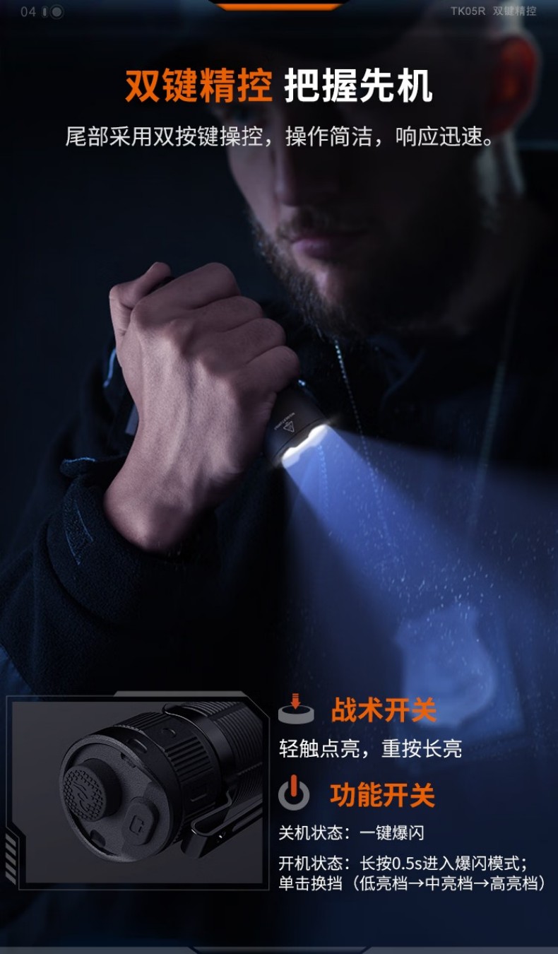 FENIX菲尼克斯TK05R TK系列便攜戰(zhàn)術(shù)EDC手電5.jpg