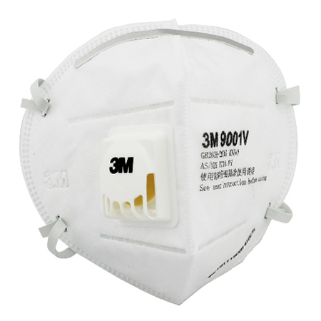 3M9001V折疊式帶閥顆粒物KN90防護口罩