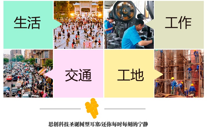 思創ST-1280硅膠防噪音耳塞在生活、交通、工地等領域使用