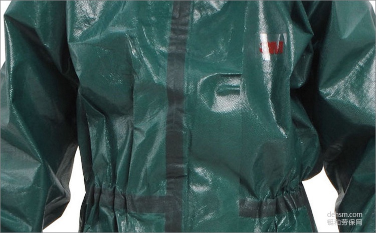 3M4680綠色帶帽連體防護服超聲波焊接及熱封加強型接縫設計