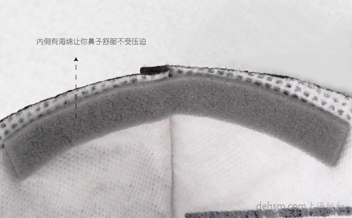 3M9041口罩內側海綿設計，降低鼻子壓迫感