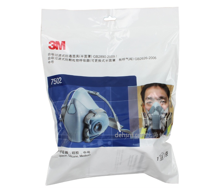 3M7502半面罩防毒面具包裝圖