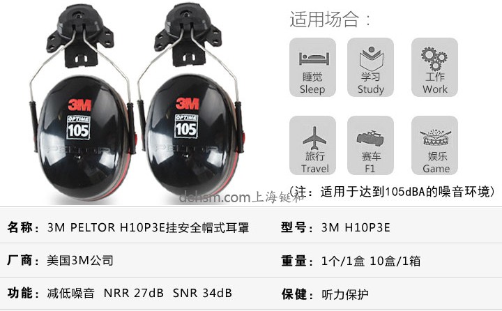 3M H10P3E防噪音耳罩介紹說明
