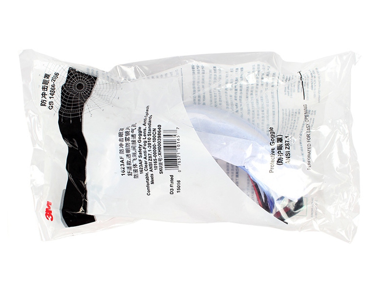 3M1623AF防霧防化防護眼鏡圖片-背面