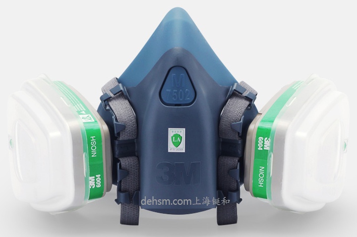 3M7502+6004防氨氣甲胺防毒面具圖片-正面