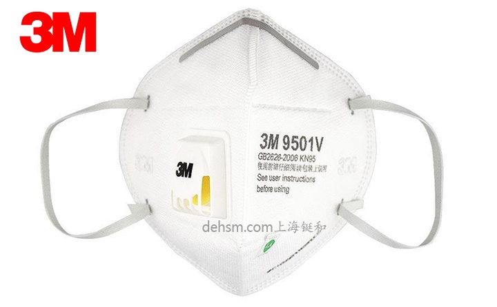 3M9501V KN95防塵口罩圖片-正面