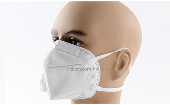 佩戴3M9505VGA用防霧霾口罩圖片-左側面