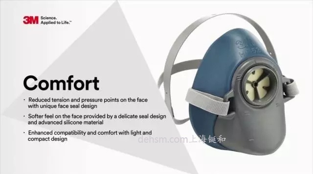3M HF-50單濾盒硅膠半面罩硅膠材質(zhì)本體,重量輕,無壓迫感