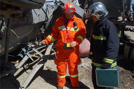 發(fā)生液氨泄漏后用氣體檢測儀探測指數(shù)超標(biāo)