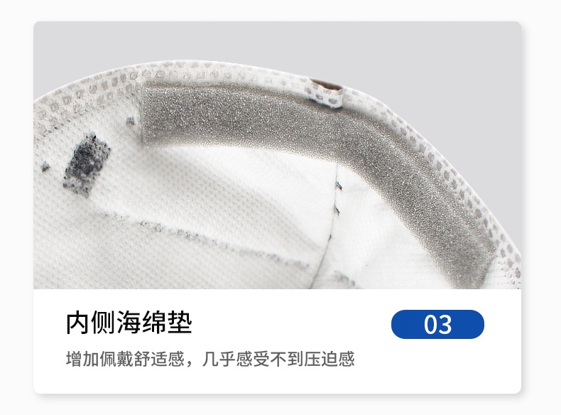 3M9541V活性炭KN95防毒口罩內側海綿墊