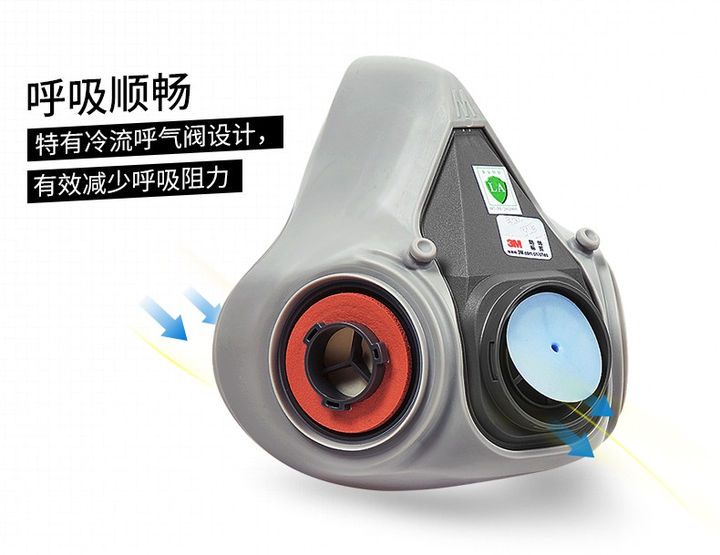 3M6200塵毒呼吸防護套裝之面罩本體