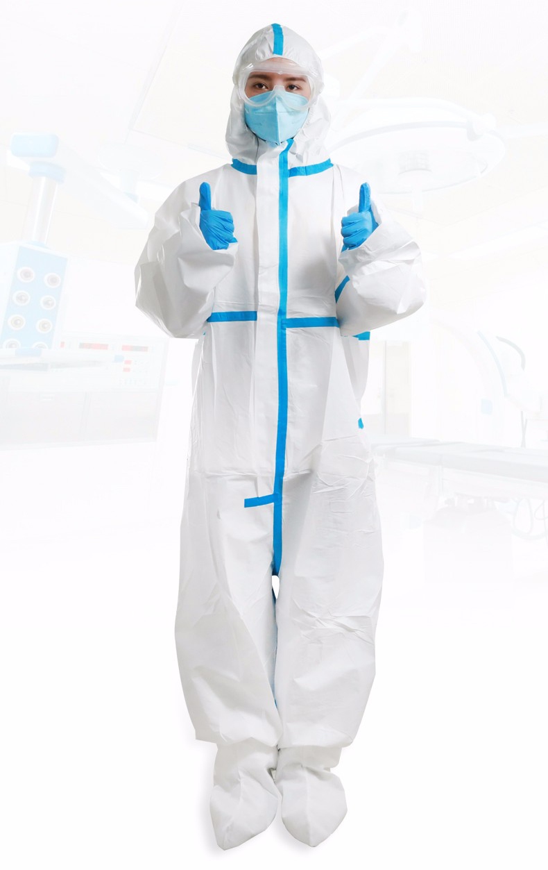 一次性膠條型醫(yī)用隔離衣實(shí)物圖