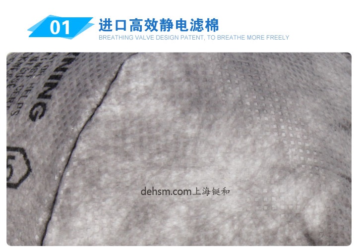 3M8247R95有機蒸氣異味及顆粒物防護口罩側面圖進口高效靜電濾棉