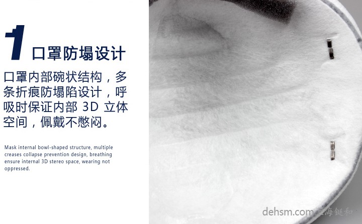 3M8246R95口罩杯狀結構,保證口罩呼吸空間,佩戴不憋悶